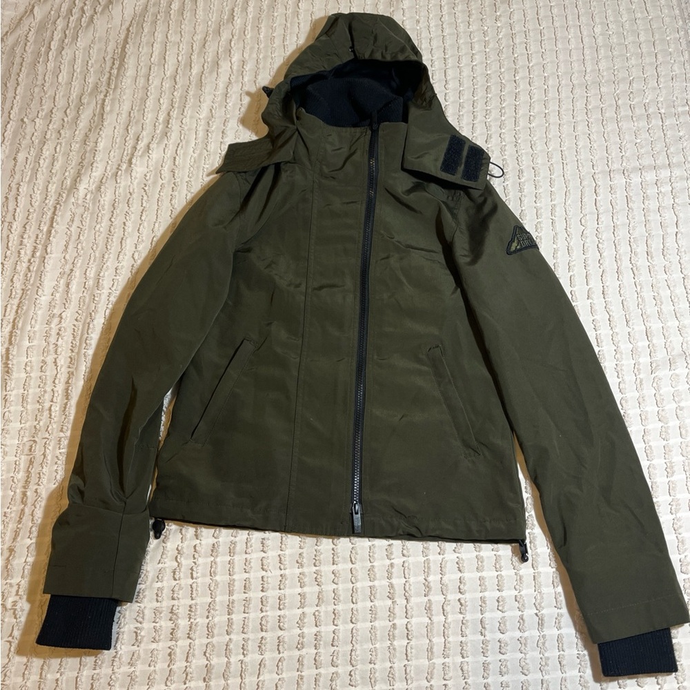 SUPERDRY Womens Hooded Windbreaker Jacket UK 8 Small Green